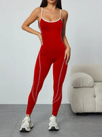 Women Seamless Yoga Jumpsuit Workout Bodysuit Tummy Control Butt-Lifting Gym Clothes Sleek Sportswear Striped Athletic Outfit