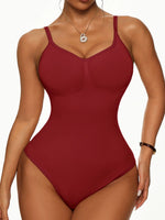 Women's Seamless Ribbed Bodysuit, Adjustable Strap Shapewear Tank Top, No Pad Slimming Body Suit, Invisible Daily Underwear