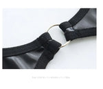 Sexy Jumpsuit patent leather bikini Straps Bandage Bodysuit Beach Girl One-piece Bikini Costume Women Pajamas Lingerie Uniform