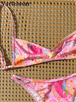 S - XL Printed Brazilian Bikini Women Swimwear Female Swimsuit Two-pieces Bikini set High Leg Cut Bather Bathing Suit Swim V8179