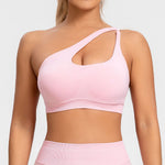 NCLAGEN Asymmetric Sports Bra High Support Backless Gym Top Women Halter Fitness Running Workout Clothes Sexy Seamless Underwear