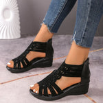 2026 Summer New Style Women's Sandals With Diamond Embellishments Medium High Top Basketball Shoes Rubber Sole Casual Shoes