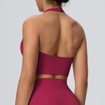 Sexy Gym Women's Sports Bra Breathable Hanging Neck Backless Sports Bra Women's Comfortable Exercise Pilates Training Yoga Top