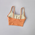 Women's yoga sports bra, shoulder straps with color blocking design, camisole yoga fitness bra