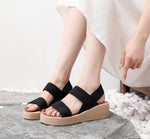 Big Size Minimalist Slingback Wedge Sandals For Women Outdoor Summer Platform Shoes Light Weight Soft EVA Female Leisure Sandals