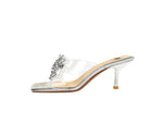 BIGTREE New Crystal Slippers Shoes Women Fine High Heels Transparent Sandals Female Slippers Sexy Outside Beaded Beach Shoes