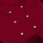 Women Double Breasted Victorian Steampunk Blazer Coat Gothic Tuxedo Tailcoat Jacket with Lace Hem Halloween Uniform Costume