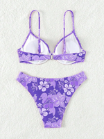 Strappy Underwire Bikinis 2025 Printed Floral Swimwear Female Sexy Swimsuit Women Bathers Bathing Swimming Swim Suit Beachwear