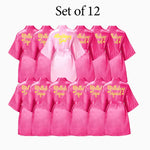 6-12Pcs Spa Girls Party Birthday Squad Robes Girl Kimono Spa Robe Pajama Party Favors Soft Satin Bathrobe for Kid Birthday Decor