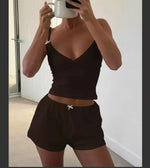 Summer New Women's Pajama Set with Bow Strap Shorts Casual Comfortable Soft Breathable Home Clothes Two Piece Set Y2K Hot