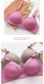 Gathered Side Collection Lifting Underwear Breasts Brassiere Large Size Bra Full Cup Underwear Brassiere No Steel RingBra