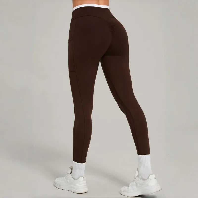Women's Yoga Pants Sports Fitness Gym High Waist Hip-Lifting Slim Fit Leggings Pants Workout Training Running Trousers