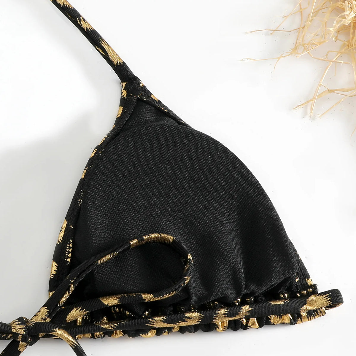 Sexy Orange Leopard Print Bikini Set 2024 Women Halter Push Up Bra Tie Side Thong Swimsuit Summer Backless Bathing Suit Swimwear