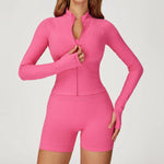 Women's Seamless Yoga Set Quick Drying Slim Fit High-end Feeling Exposed Feeling Set Outdoor Sports and Running Fitness Set