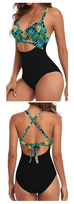 Leopard One Piece Swimsuit 2024 New Halter Push Up Swimwear Women Swimsuit Bathing Suit Beachwear Monokini Female Swimming Suits