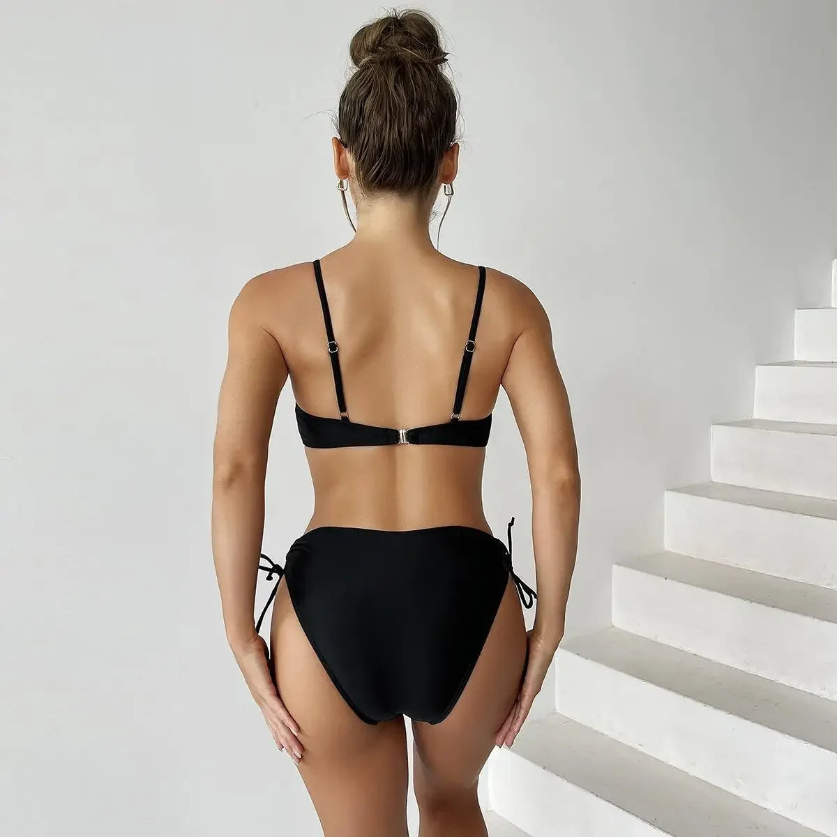 2024 Sexy Black One Piece Swimsuit Cut Out Bandage Trikini Swim Bathing Suit Monokini Push Up Brazilian Swimwear Women Bodysuit