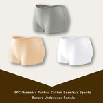 3PCS/SET Women Panties Cotton Seamless Sports Boxers Underwear Female Solid Color Briefs Cozy Lingerie Intimate Underpants XS-XL