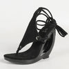 Strange Style Hollow Wedge Sandals Women Summer Platform Clip Open Toe Ankle Cross Strap Pink High Heels Party Prom Shoes