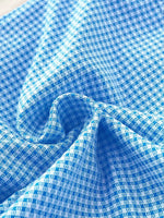 Sexy Blue Plaid Bikini Set 2026 Women Bow Strap Bandage Push Up High Waist Panties Swimsuit Beach Bathing Suit 2 Piece Swimwear