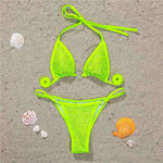 Sexy Bling Rhinestone Mini Bikini Female Swimsuit Women Swimwear Two-Pieces Bikini Set Bather Bathing Suit Swim Lady V2064