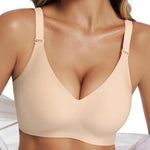 Women's Jelly Seamless Wire-Free Bra Full Cup Thin Mold Soft Support Underwear Plus Size Comfortable High Elasticity Bra