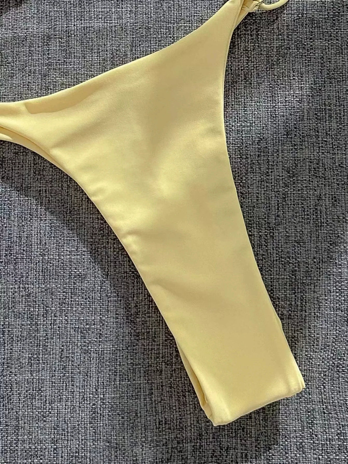 DEKA Double-Sided Bikinis Yellow Bikini Set Halter Swimwear Triangle Swimsuits String Swimsuit Vacation Bathing Suit