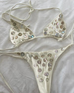 Sexy Brozing Diamond Bikini 2026 Women Luxury White Push Up Bandage Thong Swimsuit Summer Bathing Suit Micro Swimwear Biquini