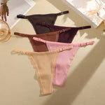 7Pcs Cotton Lace Panties Sexy G-String Women's Underwear Low Waist Comfortable Lingerie Briefs Adjustable Waist Thong Intimates