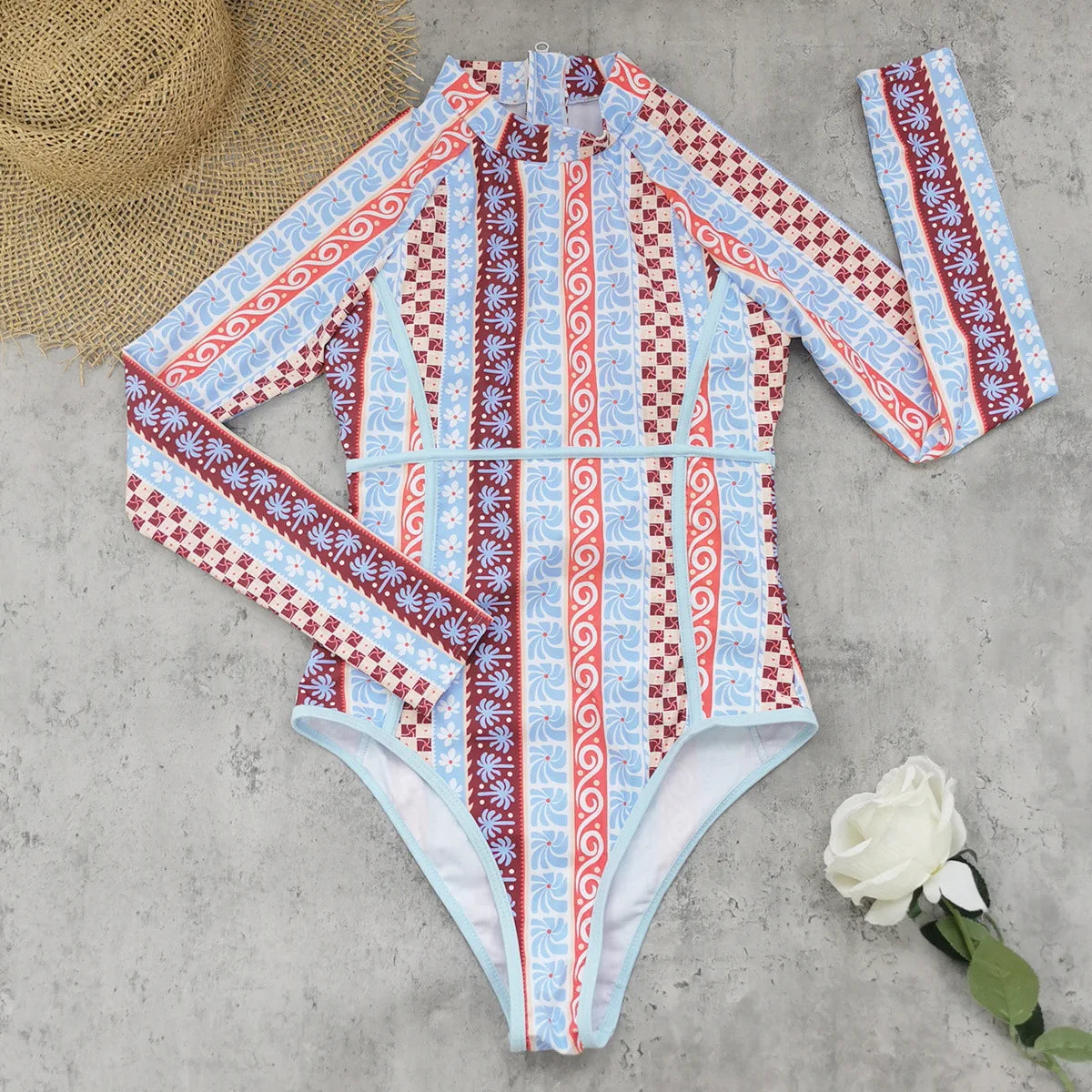 New Long Sleeve One Piece Swimsuit 2026 Sexy Swimwear Women Surf Swim Suit Push Up Bathing Suit Beachwear Monokini Bath Suits
