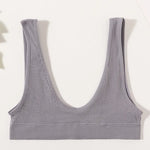 Ribbed Seamless U-Back Bralette Women's Push Up Tube Tops Wire Free Plunge Underwear Sexy Lingerie Small Cup Intimates M-XL