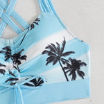 Women's Bathing Suits Two Piece Coconut Tree Print Tankini Swimsuit Woman Summer Sexy Beach Wear Separate Swimwear Female Shorts