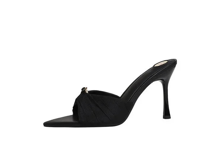 BIGTREE Summer Woman Slippers Fashion Open Toe Thin High Heels Shoes Street Style Stripper Party Slides Zapatos De Mujer