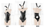 Mai Sakurajima Bunny Girl Cosplay Costume Women Sexy Lingerie PU Leather Bodysuit with Tie and Headband Set Anime Outfit