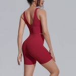 Women's Yoga Set Sports Running Fitness Beautiful Back Vest Hip Lifting Slim-Fit High Waist Shorts Training Gym Workout Suits