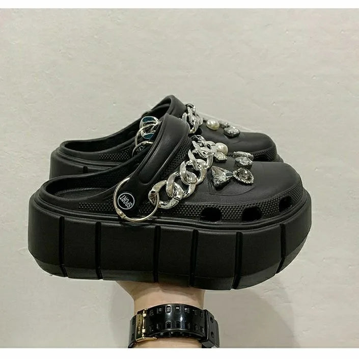 Summer Women Slippers Platform Clogs Outdoor Garden Shoes Female Pool Sandals Bathroom Flip Flops Mules Ladies Beach Slides