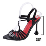 Ladies Pointed Toe Stiletto High Heel Sandals Plus Size 42 Ankle Buckle Gladiator Sandals Women Chic Woven Thin Heeled Sandalias