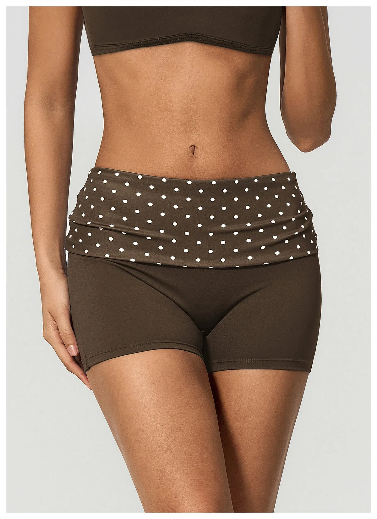 Summer Striped Polka Dot Contrast High Waist Yoga Shorts Hip Lifting Sports Tights Outdoor Workout Fitness Gym Running Pants