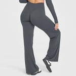 Buttery Soft Cream Yellow Women's Yoga Pants Breathable High Waist Straight-Leg Casual Loose Fit Sports Trousers