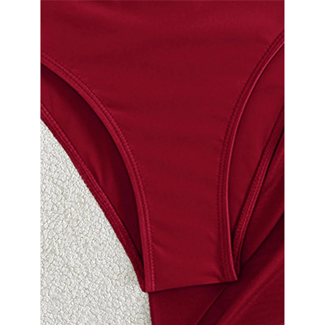 XS - L 6 Colors With Skirt Cut Out Women Swimwear Bandeau Metal Ring Bather Bathing Suit Swim One Piece Swimsuit Female K8108