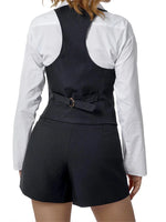Women WaistcoatVintage Sleeveless V Neck Button Down Vest Blazer Fashion Top