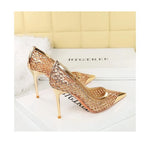BIGTREE 2026 Fashion Metal Decoration Mesh Hollow Pointed Toe Woman Pumps Thin Heels Party Ladies Shoes Zapatillas De Mujer