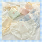 1/5pcs Women's Underwear Panty Cotton Lace Panties Girls' Bow Comfort Briefs Mid Waist Seamless Underpants Female Sexy Lingerie
