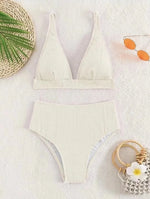 Sexy High Waisted Bikini 2025 Women Swimsuit Two Piece Swimwear Female White Bikinis SetSwim Bathing Suits Brazilian Biquini