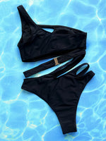 DEKA One Shoulder Swimsuit Women High Waist One Piece Sexy Hollow Out Swimwear Bathing Suit Cut-out Swimming Beachwear Monokini