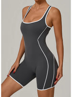 Sexy Sleeveless Backless Scrunch Yoga Jumpsuit Women Black Contrast Hollow One Piece Sports Suit Tight Fitness Sports Overalls