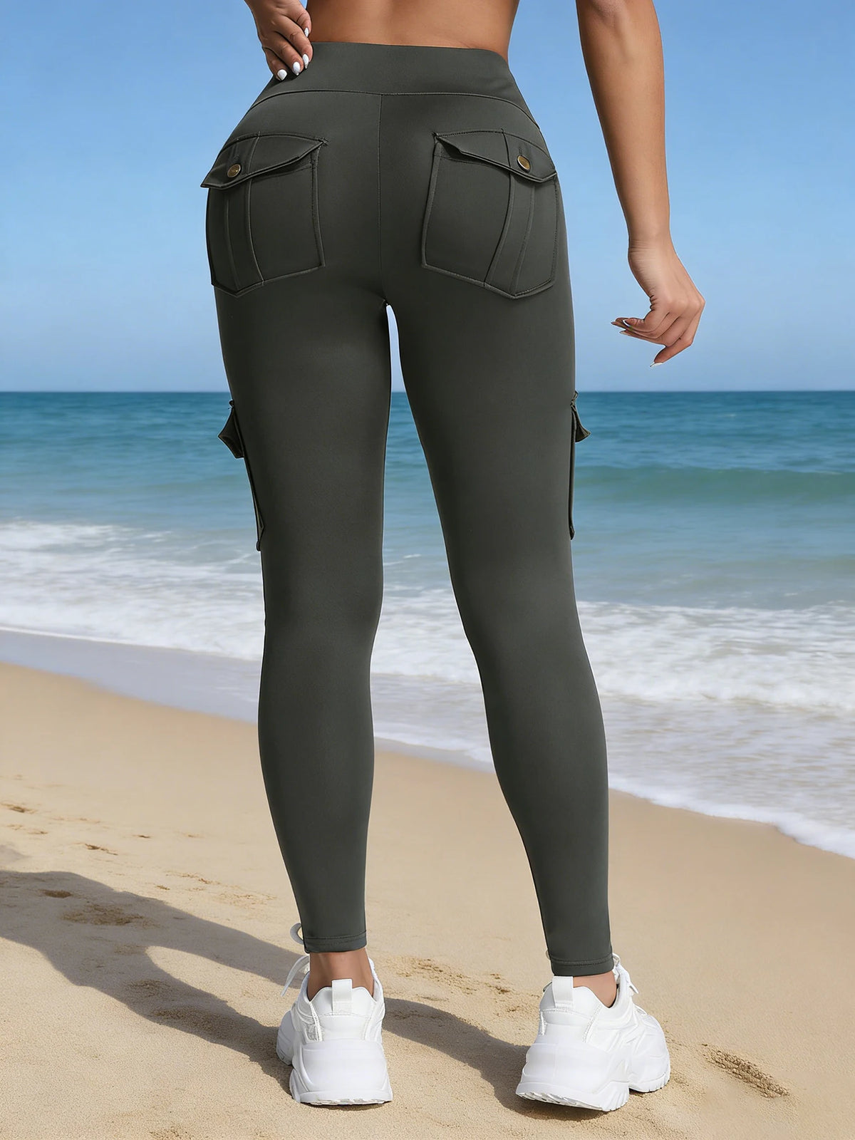 Women's Yoga Pants Buttocks Pocket Tight Pants FemaleSports Fitness Cargo Pants Hip Lifting Breathable Travel Streetwear
