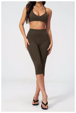 Yoga Pants Women Cropped Pants Sports Pants Fitness Leggings Tights Breathable Quick-drying High Waist Running Workout Pants