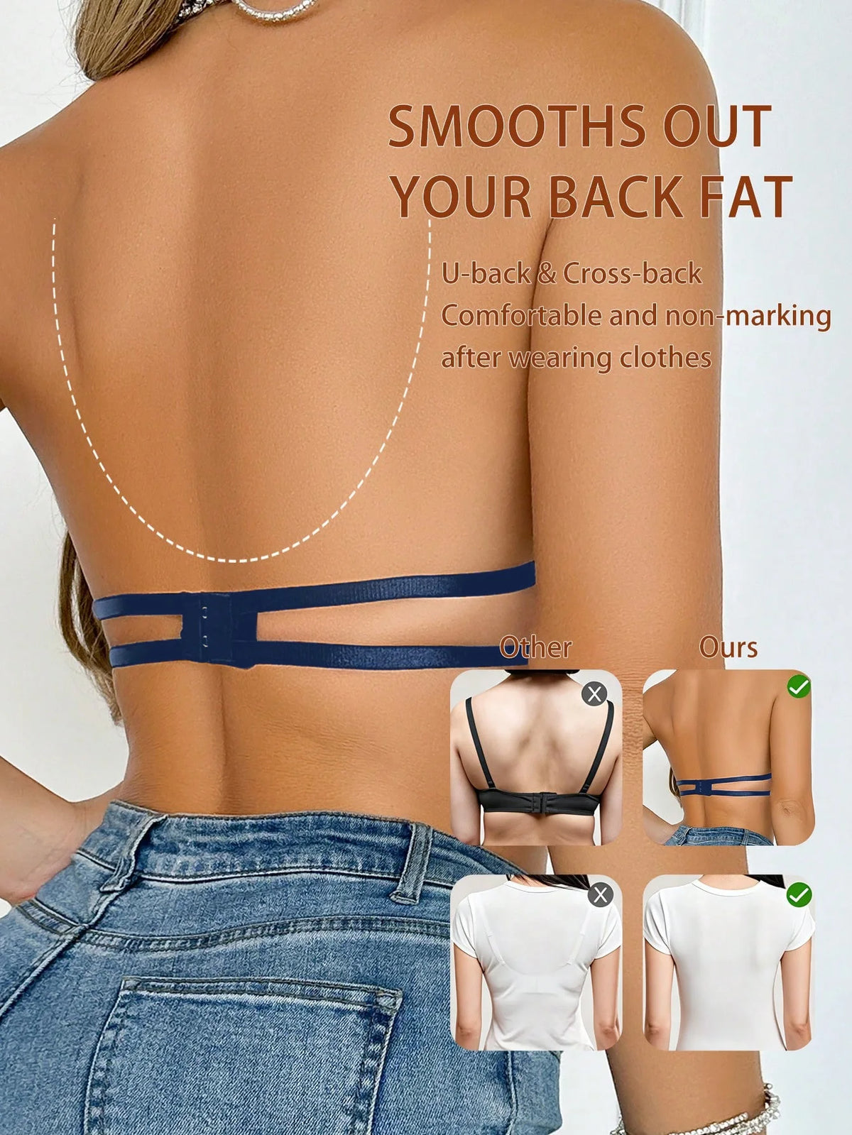 Beautiful back gathered underwear New Blue Push Up Bra Women 3/4 Cup Brassiere Sexy SupportDaily Lingerie J2943