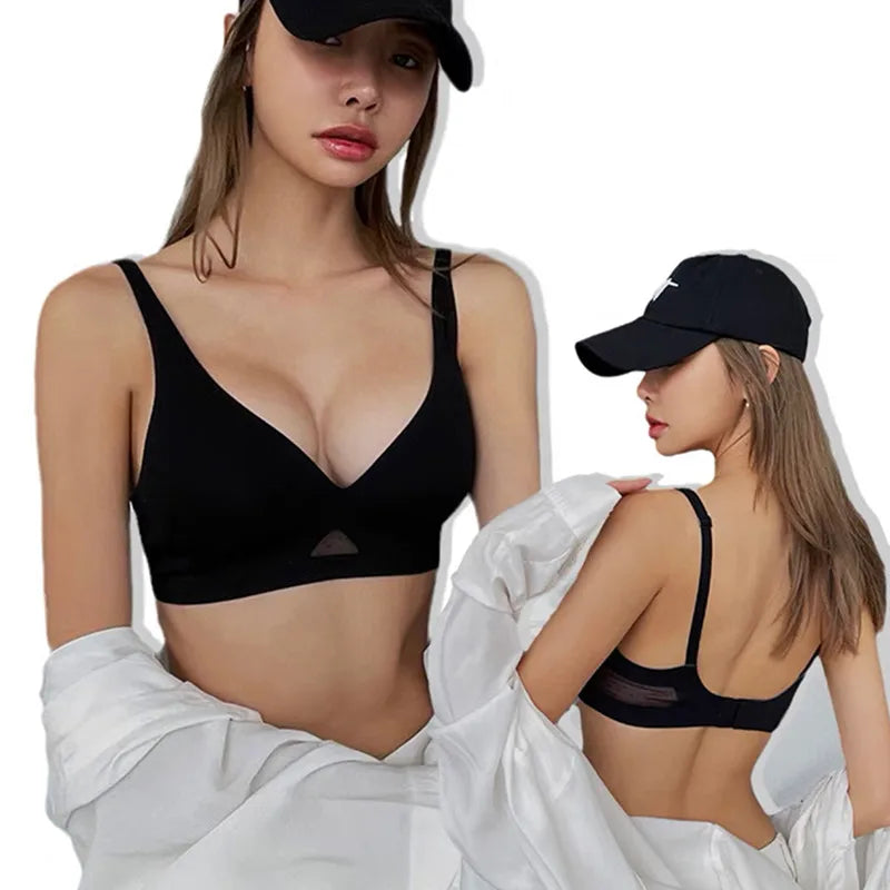 2Pcs/Set Seamless Bras for Women Non-wire Invisible Deep V Bralette Female Push Up Bras Underwear Sexy Lingerie