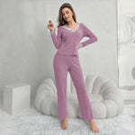 Warm Winter Nightwear Pajamas Ensembles Pyjama Femme Ensemble Trousers Sets Long Sleeve Pajamas for Heat Sleepwear Woman Women's
